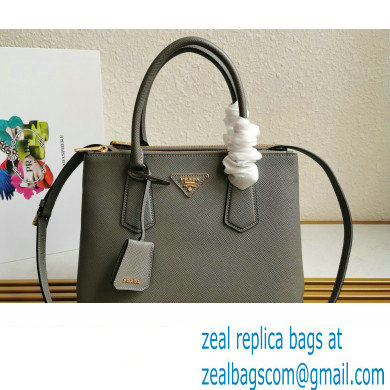 Prada Medium Galleria Saffiano leather bag 1ba232 Gray 2023 - Click Image to Close