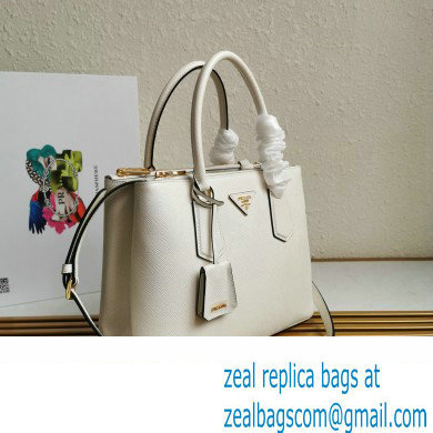 Prada Medium Galleria Saffiano leather bag 1ba232 White 2023 - Click Image to Close