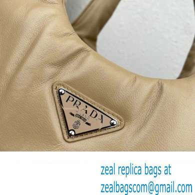 Prada Medium padded Soft nappa leather bag 1BG413 Beige 2023 - Click Image to Close