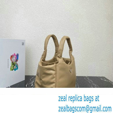 Prada Medium padded Soft nappa leather bag 1BG413 Beige 2023 - Click Image to Close
