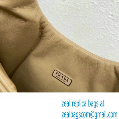 Prada Medium padded Soft nappa leather bag 1BG413 Beige 2023 - Click Image to Close