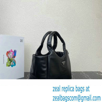 Prada Medium padded Soft nappa leather bag 1BG413 Black 2023 - Click Image to Close