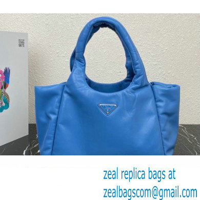 Prada Medium padded Soft nappa leather bag 1BG413 Blue 2023