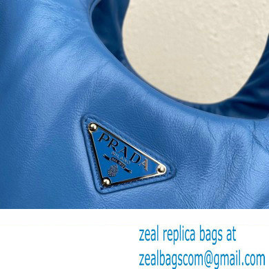 Prada Medium padded Soft nappa leather bag 1BG413 Blue 2023 - Click Image to Close