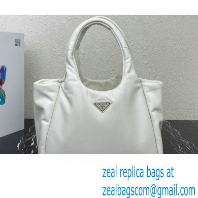 Prada Medium padded Soft nappa leather bag 1BG413 White 2023