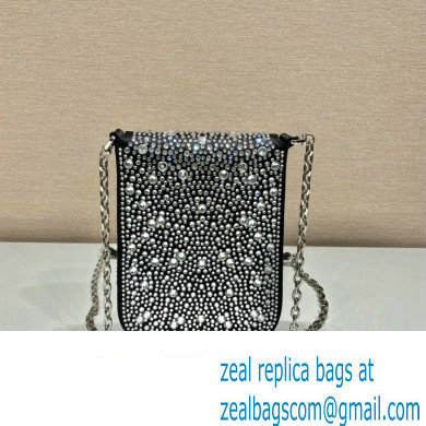 Prada Mini Cleo bag with Crystals 1BH185 Black 2023