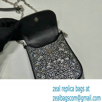 Prada Mini Cleo bag with Crystals 1BH185 Black 2023 - Click Image to Close