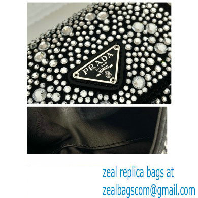 Prada Mini Cleo bag with Crystals 1BH185 Black 2023
