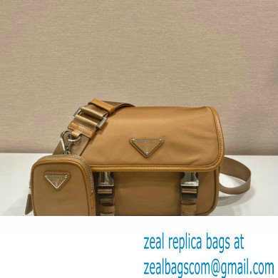 Prada Nylon and Saffiano Leather Shoulder Bag 2VD034 beige 2020 - Click Image to Close