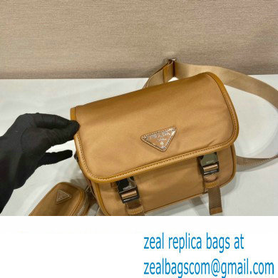 Prada Nylon and Saffiano Leather Shoulder Bag 2VD034 beige 2020