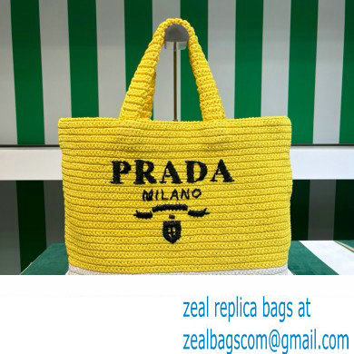 Prada RAFFIA TOTE BAG 1BG392 yellow/red 2020 - Click Image to Close