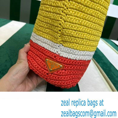 Prada RAFFIA TOTE BAG 1BG392 yellow/red 2020