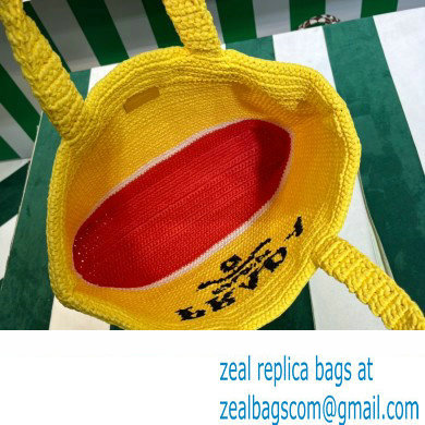 Prada RAFFIA TOTE BAG 1BG392 yellow/red 2020 - Click Image to Close