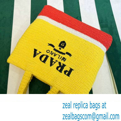 Prada RAFFIA TOTE BAG 1BG392 yellow/red 2020 - Click Image to Close