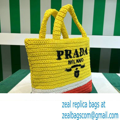 Prada RAFFIA TOTE BAG 1BG422 yellow/red 2020