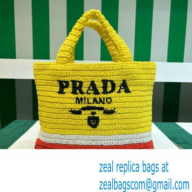 Prada RAFFIA TOTE BAG 1BG422 yellow/red 2020