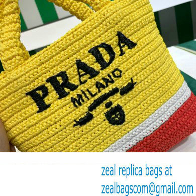 Prada RAFFIA TOTE BAG 1BG422 yellow/red 2020 - Click Image to Close