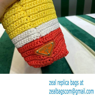 Prada RAFFIA TOTE BAG 1BG422 yellow/red 2020