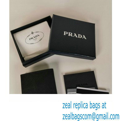 Prada Saffiano Leather Wallet 2MO004 Metal lettering logo Black/Gold