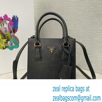 Prada Saffiano leather handbag 1BA358 Black 2023