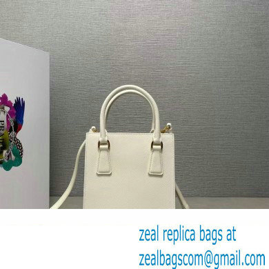 Prada Saffiano leather handbag 1BA358 White 2023