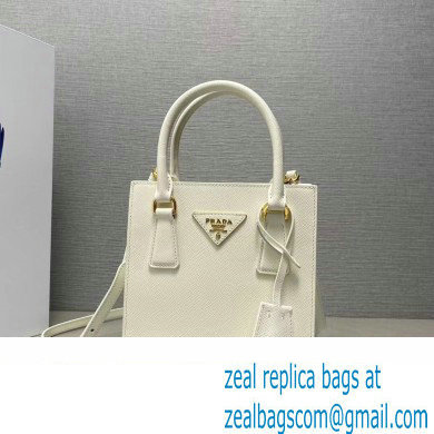 Prada Saffiano leather handbag 1BA358 White 2023