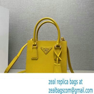 Prada Saffiano leather handbag 1BA358 Yellow 2023