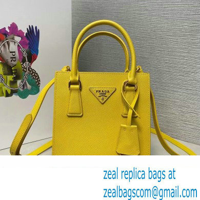 Prada Saffiano leather handbag 1BA358 Yellow 2023