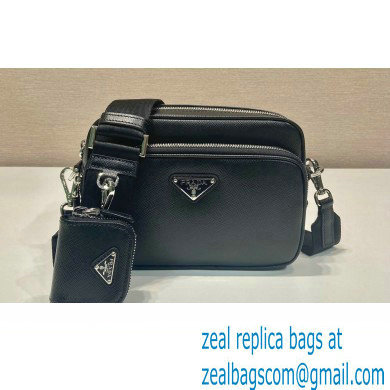 Prada Saffiano leather shoulder bag 2VH170 Black