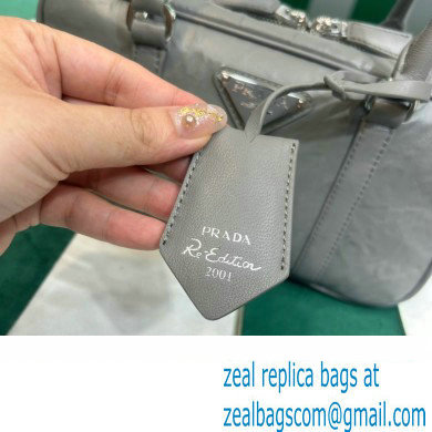 Prada Small antique nappa leather top handle bag 1BB098 gray 2023 - Click Image to Close