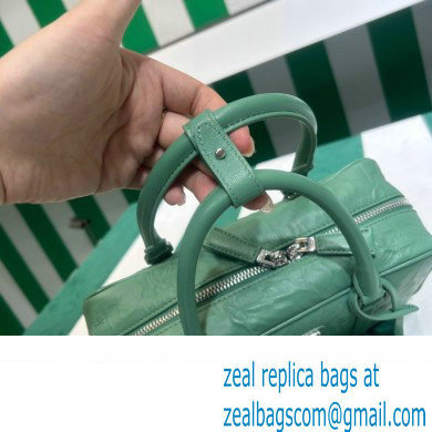 Prada Small antique nappa leather top handle bag 1BB098 green 2023 - Click Image to Close