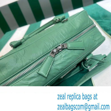 Prada Small antique nappa leather top handle bag 1BB098 green 2023