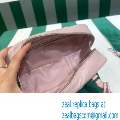 Prada Small antique nappa leather top handle bag 1BB098 pink 2023