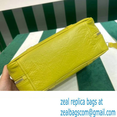 Prada Small antique nappa leather top handle bag 1BB098 yellow 2023 - Click Image to Close