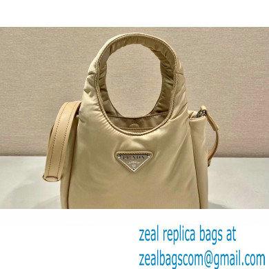 Prada Small padded Re-Nylon tote bag 1BA359 Beige 2023 - Click Image to Close