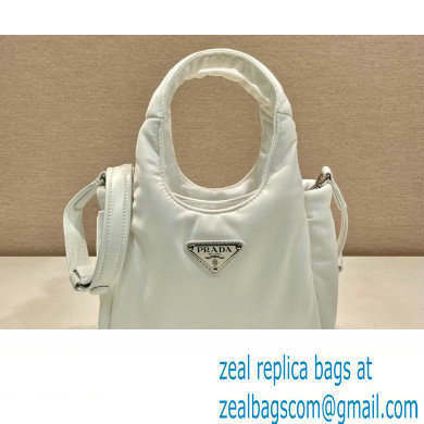 Prada Small padded Re-Nylon tote bag 1BA359 White 2023 - Click Image to Close