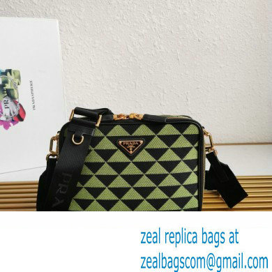 Prada Symbole embroidered fabric bag 2VH069 Green 2023