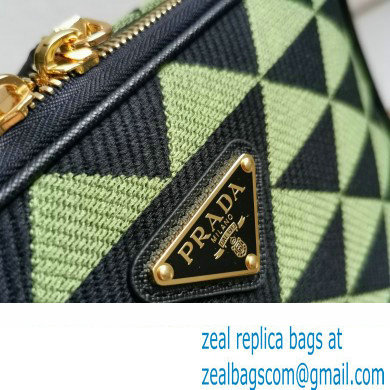 Prada Symbole embroidered fabric bag 2VH069 Green 2023