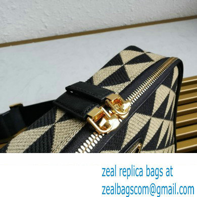 Prada Symbole embroidered fabric bag 2VH069 beige 2023