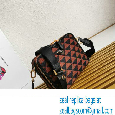 Prada Symbole embroidered fabric bag 2VH069 burgundy 2023 - Click Image to Close