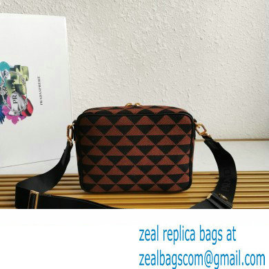 Prada Symbole embroidered fabric bag 2VH069 burgundy 2023