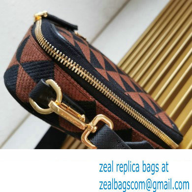 Prada Symbole embroidered fabric bag 2VH069 burgundy 2023 - Click Image to Close