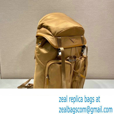 Prada tobacco re-nylon and Saffiano Leather backpack 2VZ019 BEIGE 2020 - Click Image to Close