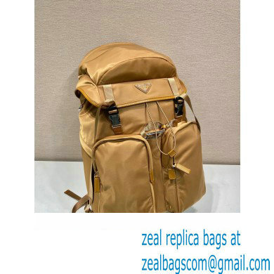 Prada tobacco re-nylon and Saffiano Leather backpack 2VZ019 BEIGE 2020 - Click Image to Close