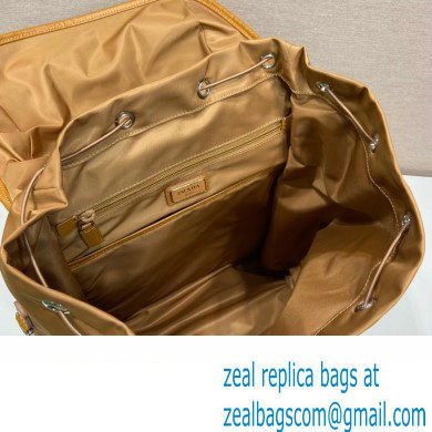 Prada tobacco re-nylon and Saffiano Leather backpack 2VZ019 BEIGE 2020 - Click Image to Close