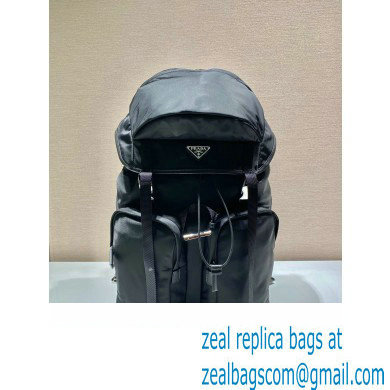 Prada tobacco re-nylon and Saffiano Leather backpack 2VZ019 BLACK 2020 - Click Image to Close