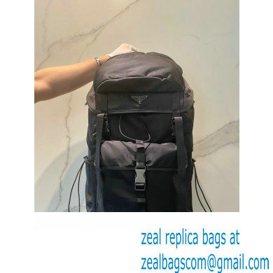 Prada tobacco re-nylon and Saffiano Leather backpack 2VZ079 BLACK 2020 - Click Image to Close