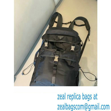 Prada tobacco re-nylon and Saffiano Leather backpack 2VZ079 BLACK 2020 - Click Image to Close