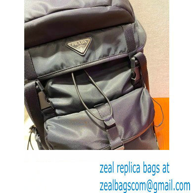 Prada tobacco re-nylon and Saffiano Leather backpack 2VZ079 BLACK 2020 - Click Image to Close