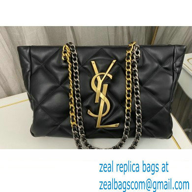 Saint Laurent Shopping bag in quilted lambskin 712368 Black - Click Image to Close